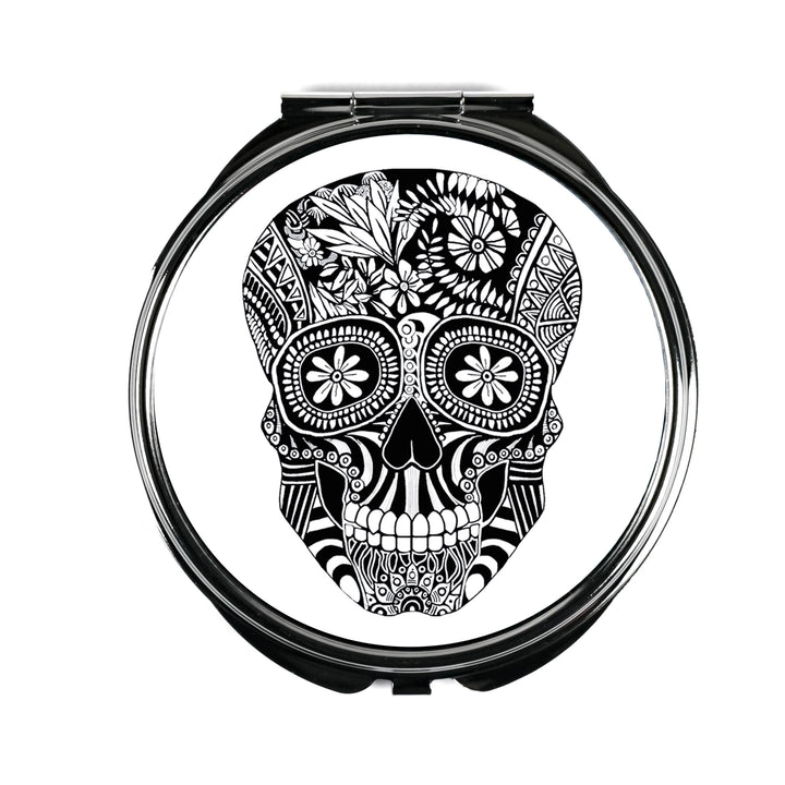 Day of the Dead Skull Folding Mirror and Lens Cloth