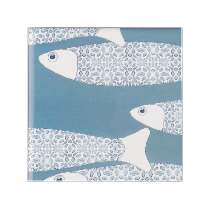 Ocean Shoal tile - Large Scale - Grey Blue - FIRED INK Version