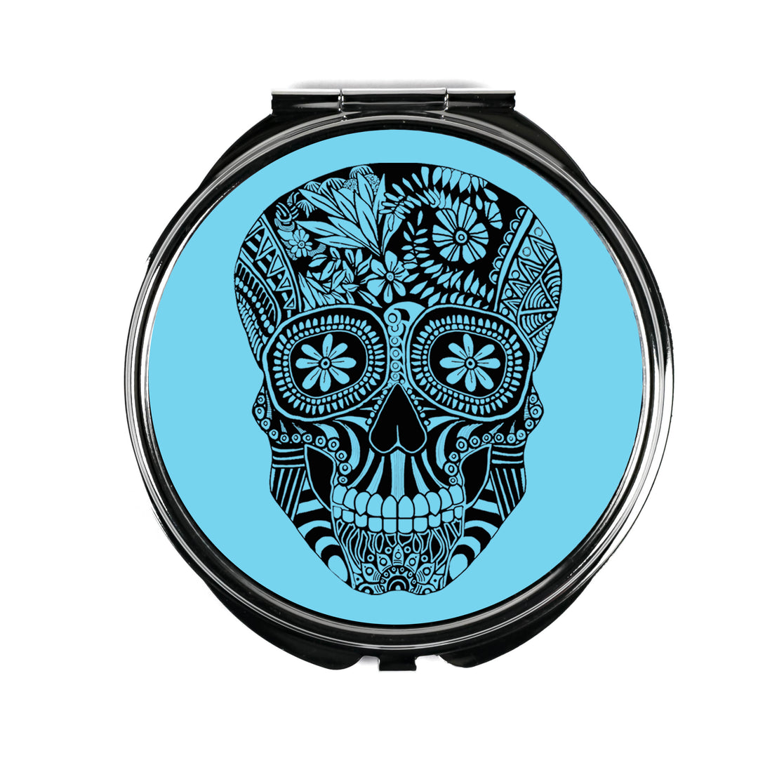 Day of the Dead Skull Folding Mirror and Lens Cloth