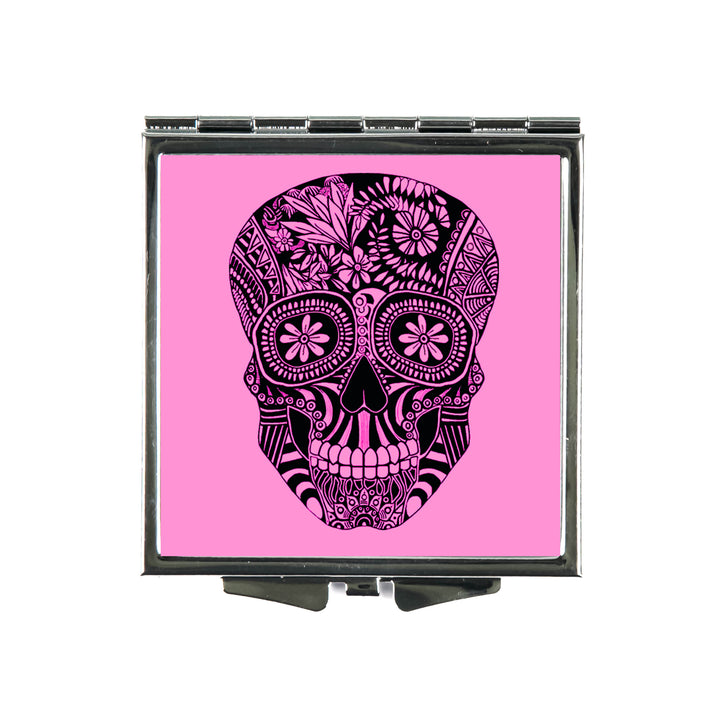 Day of the Dead Skull Folding Mirror and Lens Cloth