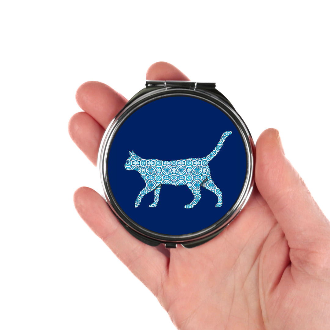 Personalised Initial Compact Folding Mirror and Lens Cloth