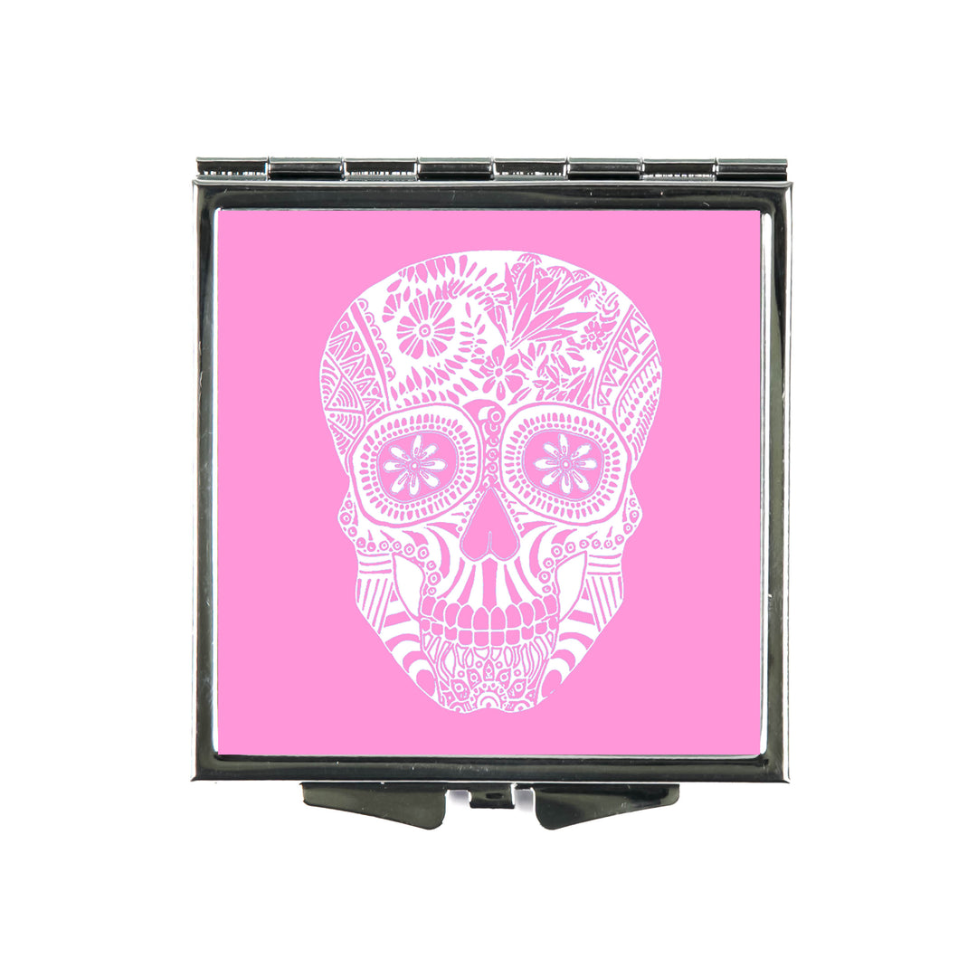 Day of the Dead Skull Folding Mirror and Lens Cloth