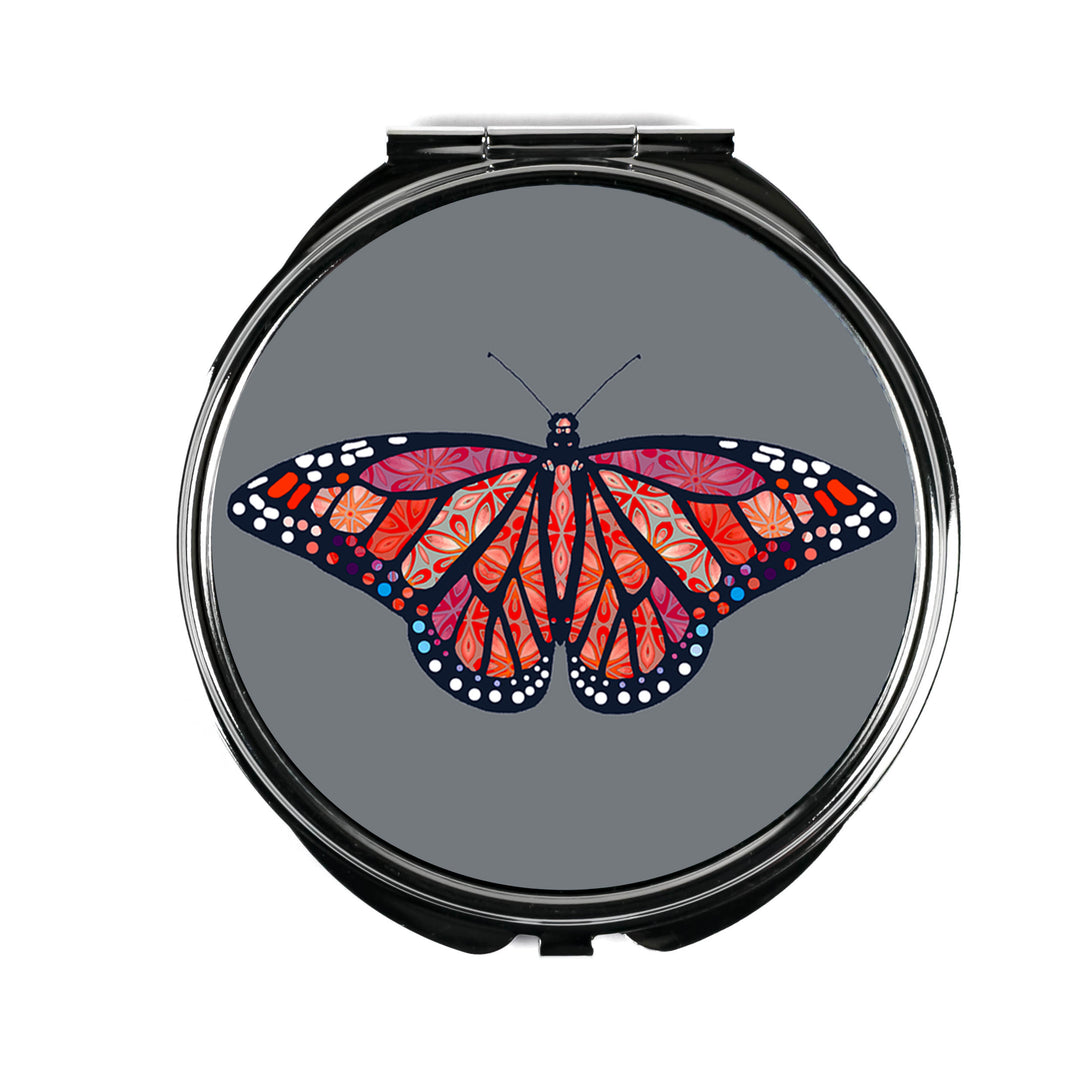 Red Butterfly Compact Folding Mirror