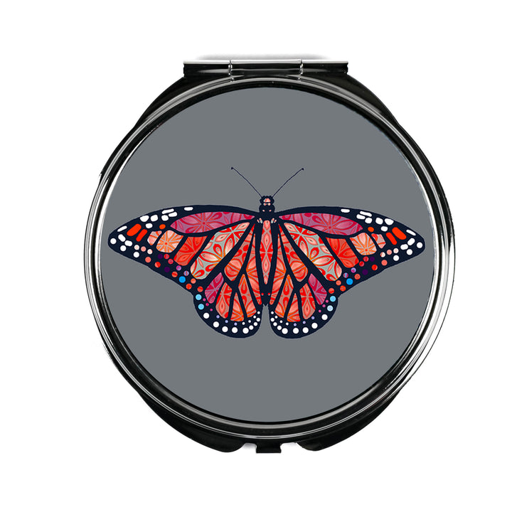 Red Butterfly Compact Folding Mirror