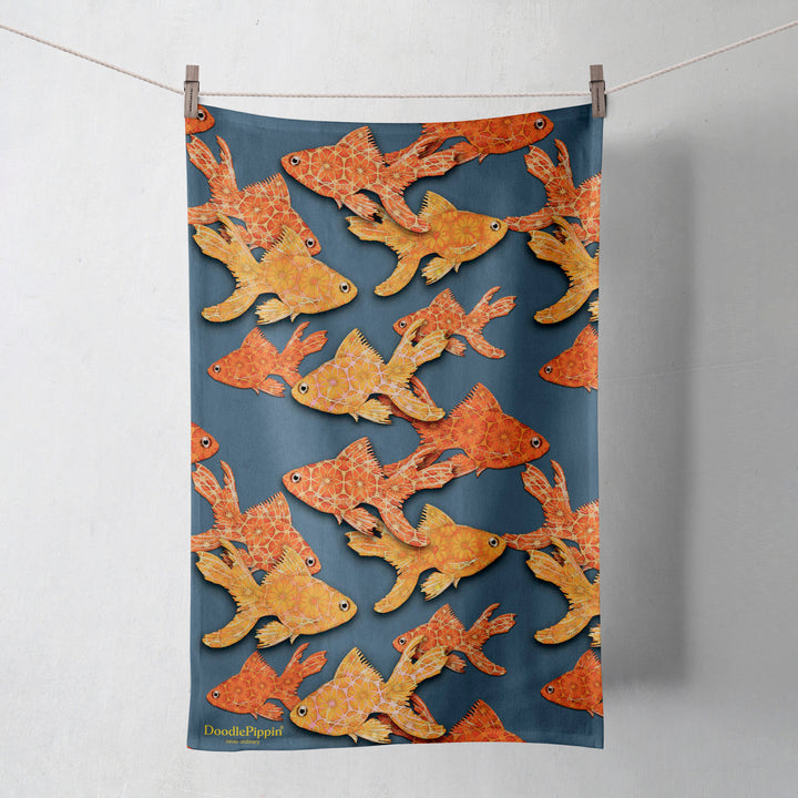 Sale | Goldfish tea towel - 100% Cotton