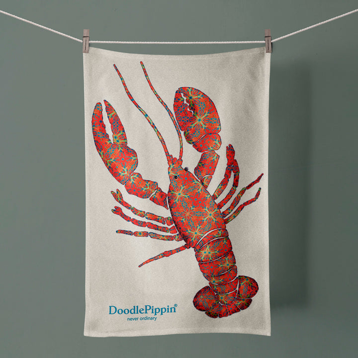 SALE - Lobster tea towel - 100% Cotton