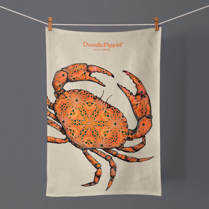 Waving Crab tea towel - 100% Cotton