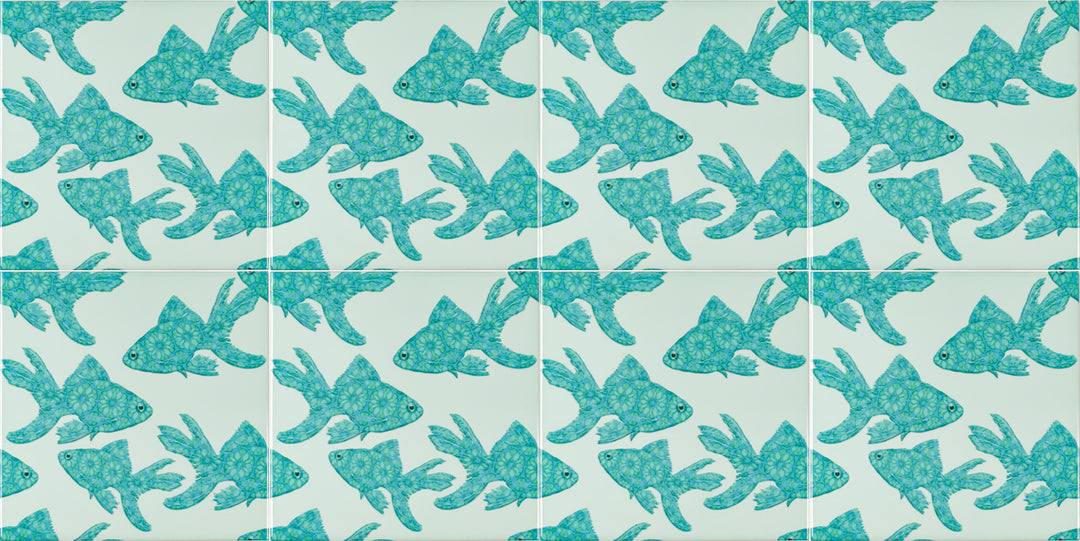 Turquoise Blue Fish tile