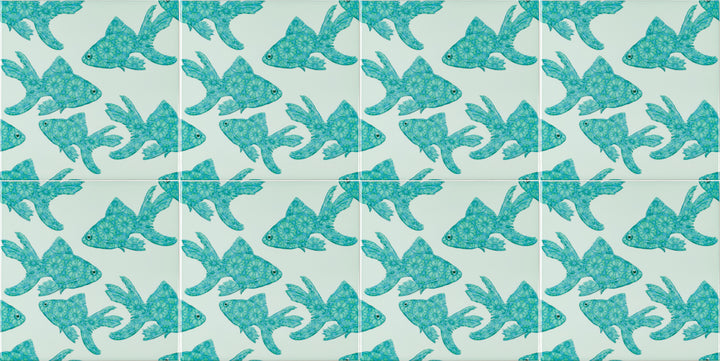 Turquoise Blue Fish tile
