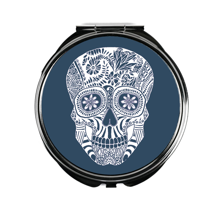 Day of the Dead Skull Folding Mirror and Lens Cloth
