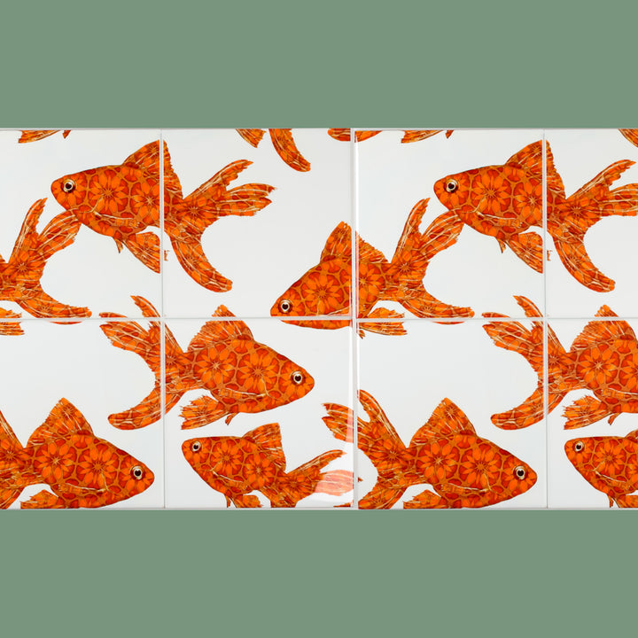 Goldfish Tile - stone - large scale version