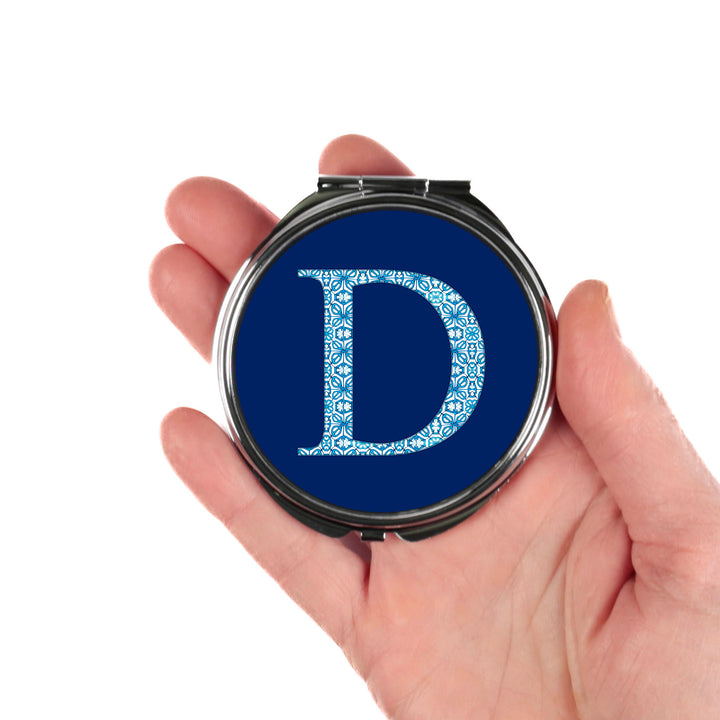 Personalised Initial Compact Folding Mirror and Lens Cloth