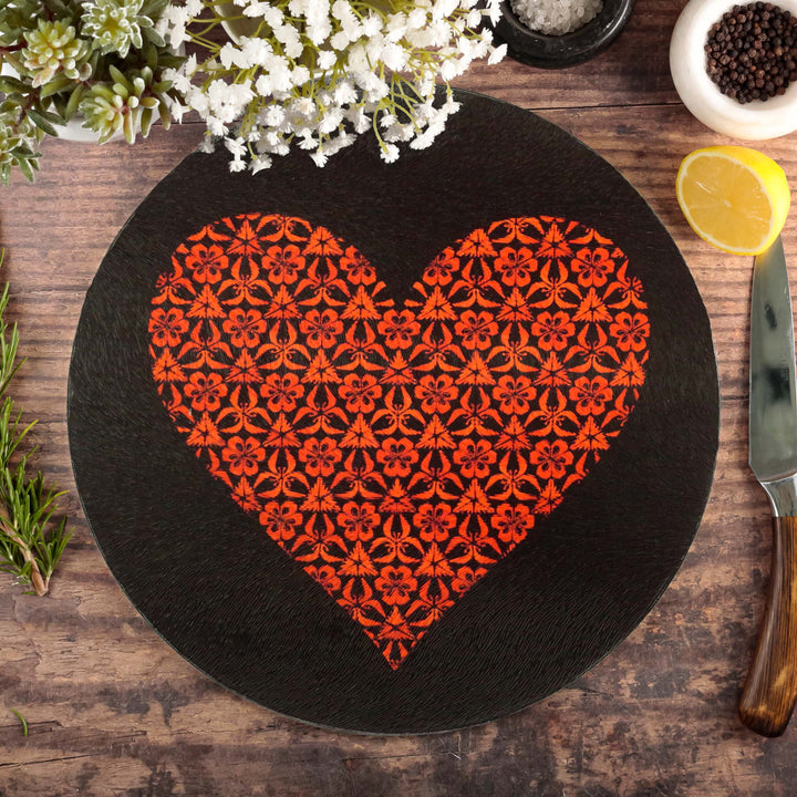 Red Heart Chopping Board