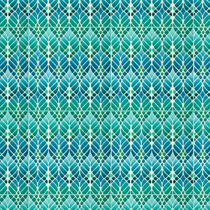 "Malachite Twining" Green blue kitchen tiles
