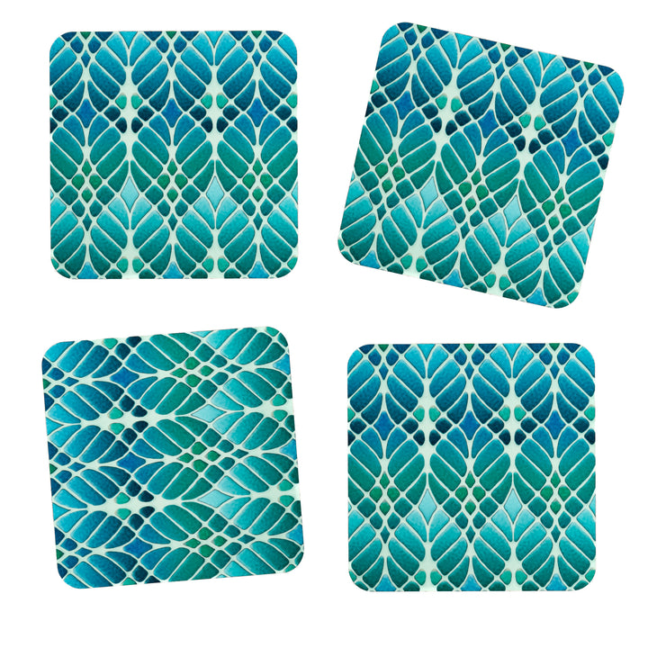 Interwoven Trees Placemat - Blue Green