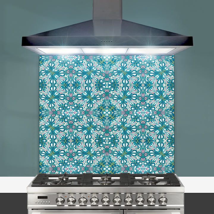 Flourishing Garden Kitchen Splashback - Green / Blue