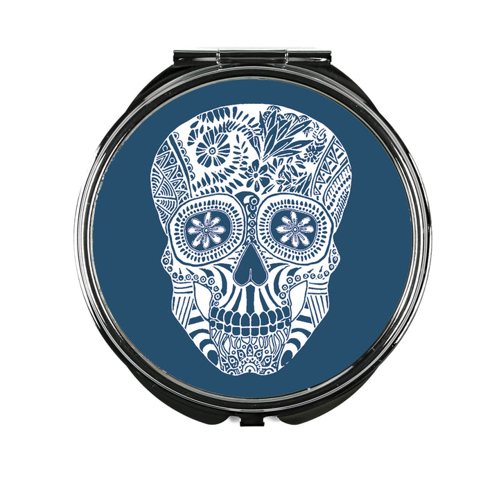Day of the Dead Skull Folding Mirror and Lens Cloth