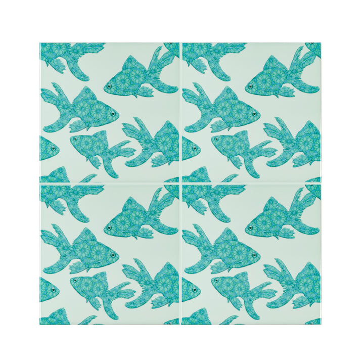Turquoise Blue Fish tile