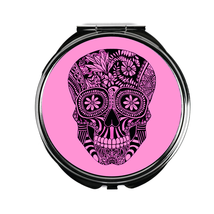 Day of the Dead Skull Folding Mirror and Lens Cloth
