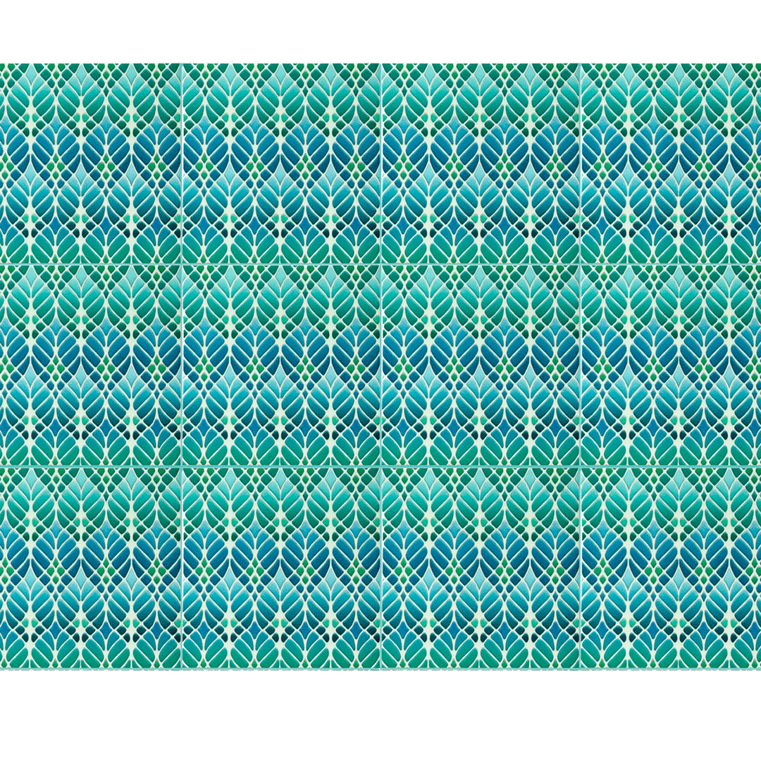 "Malachite Twining" Green blue kitchen tiles