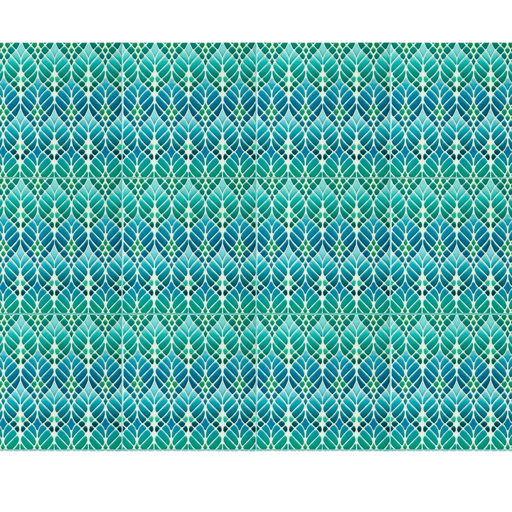 "Malachite Twining" Green blue kitchen tiles