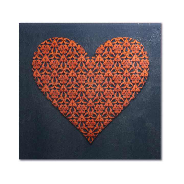 Red-Orange / Dark Grey-Blue Heart Worktop Saver