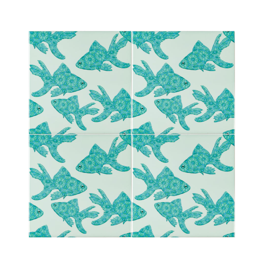 Turquoise Blue Fish tile