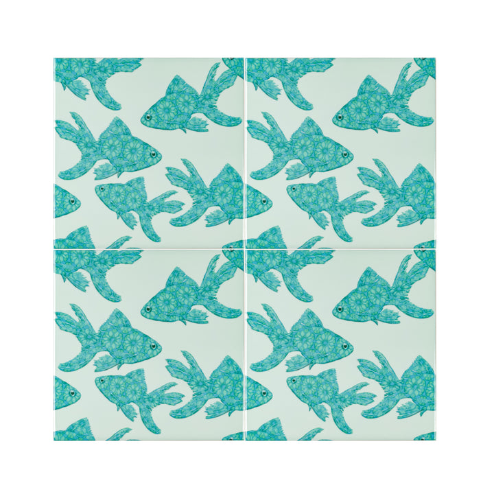 Turquoise Blue Fish tile