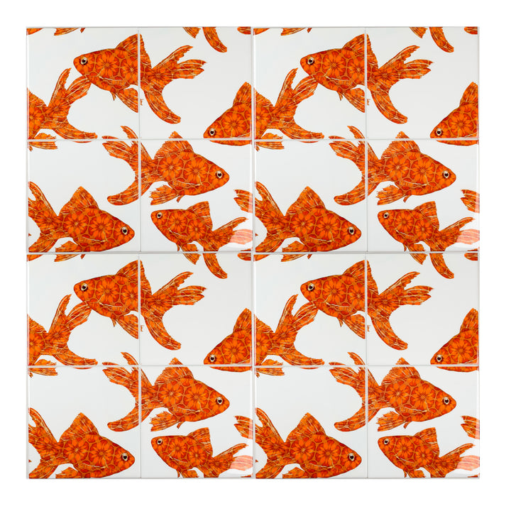 Goldfish Tile - stone - large scale version