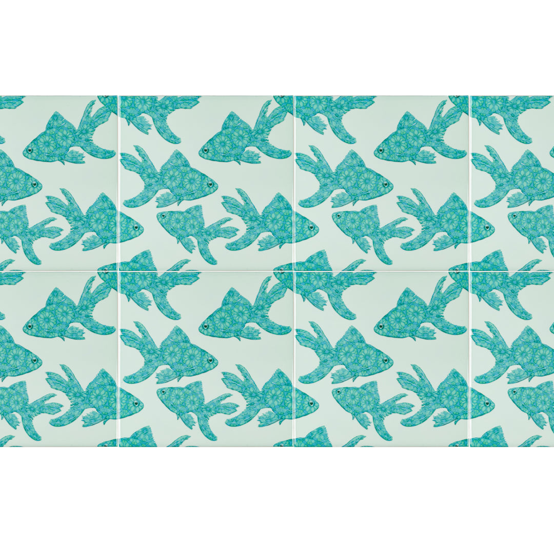 Turquoise Blue Fish tile