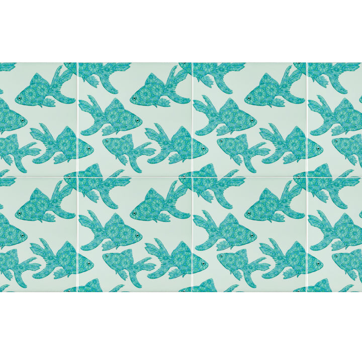 Turquoise Blue Fish tile