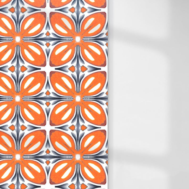 Flower Power Orange Kitchen Splashback