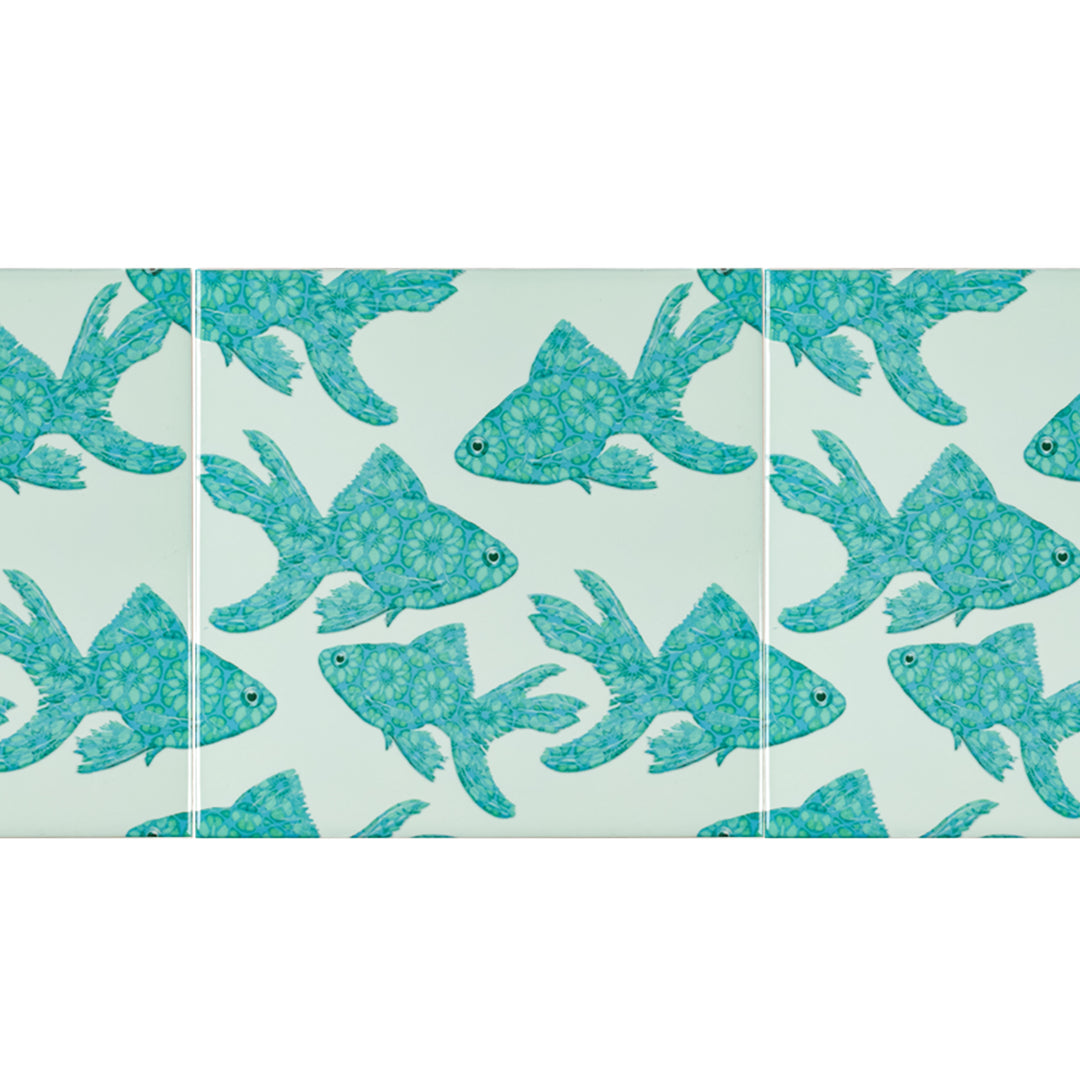 Turquoise Blue Fish tile
