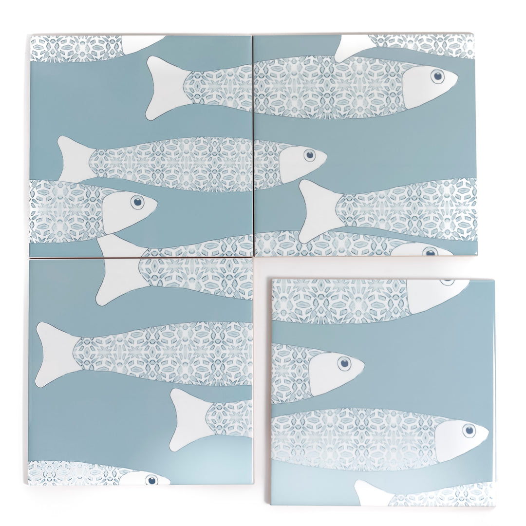 Ocean Shoal tile - Grey Blue - Large Scale