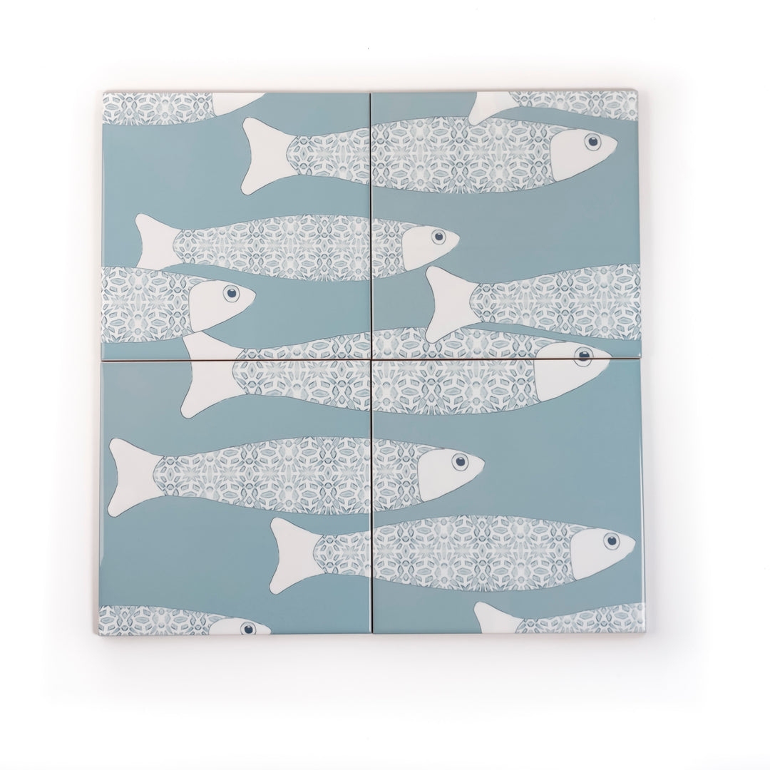 Ocean Shoal tile - Grey Blue - Large Scale