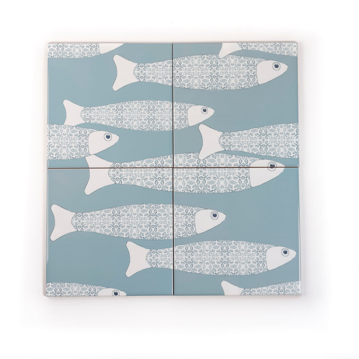 Ocean Shoal tile - Grey Blue - Large Scale
