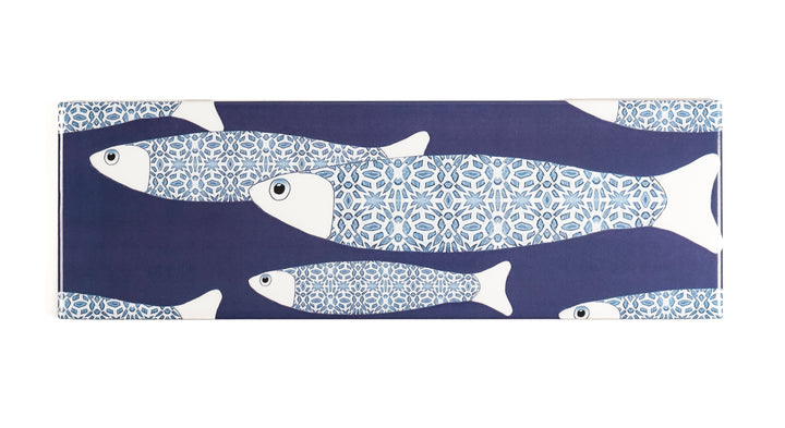 Navy Blue Ocean Shoal tiles - 30x10cm -  FIRED INK Version