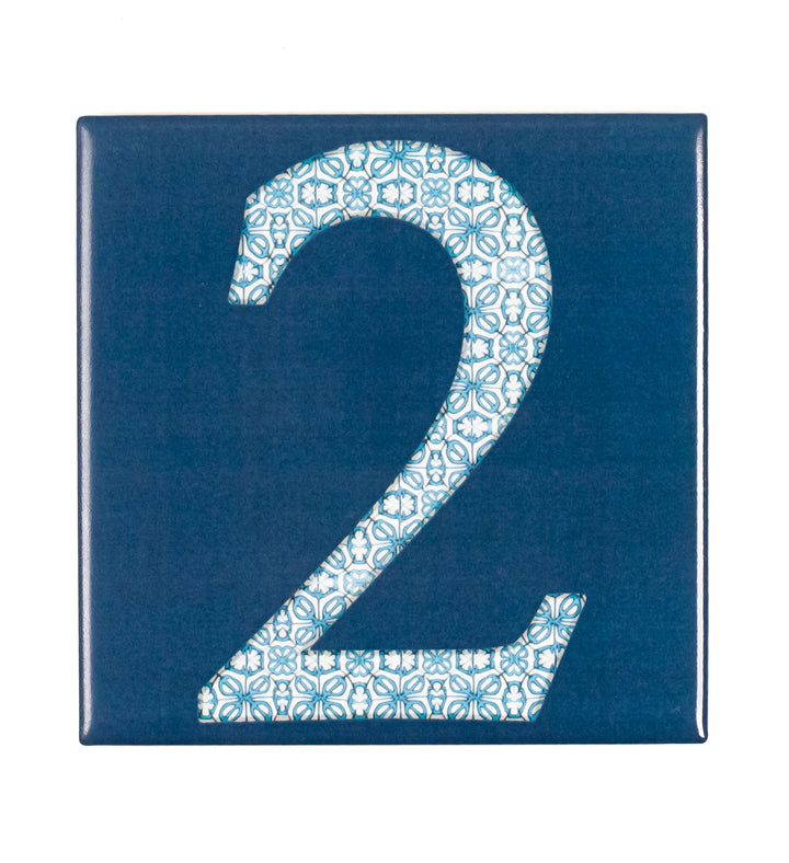 Ceramic Numerals  - Decorative Tile Numbers -  FIRED INK Version