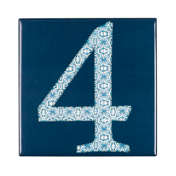 Ceramic Numerals  - Decorative Tile Numbers -  FIRED INK Version