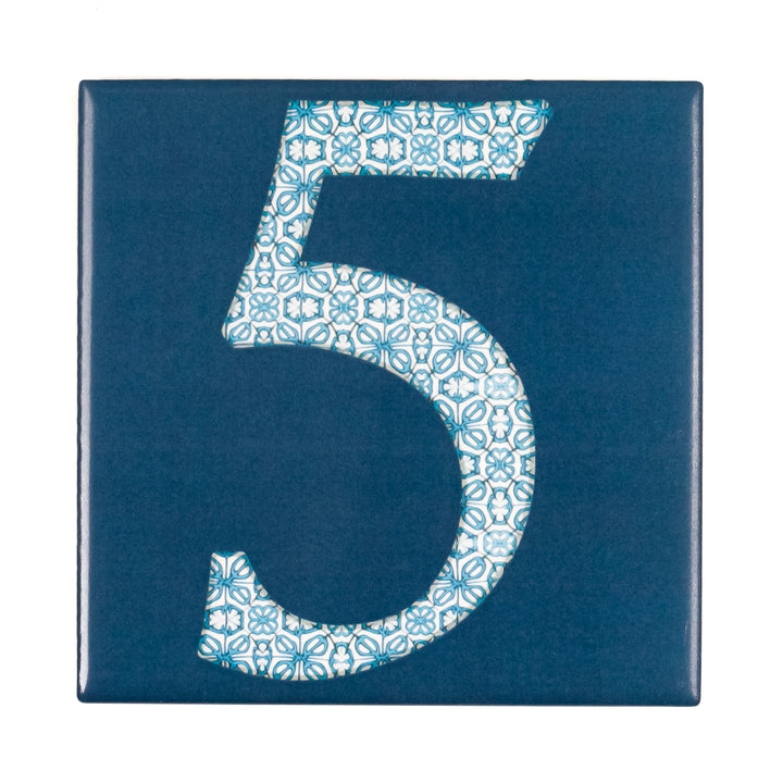 Ceramic Numerals  - Decorative Tile Numbers -  FIRED INK Version