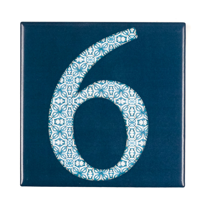 Ceramic Numerals  - Decorative Tile Numbers -  FIRED INK Version
