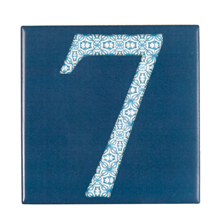 Ceramic Numerals  - Decorative Tile Numbers -  FIRED INK Version