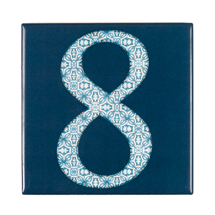 Ceramic Numerals  - Decorative Tile Numbers -  FIRED INK Version
