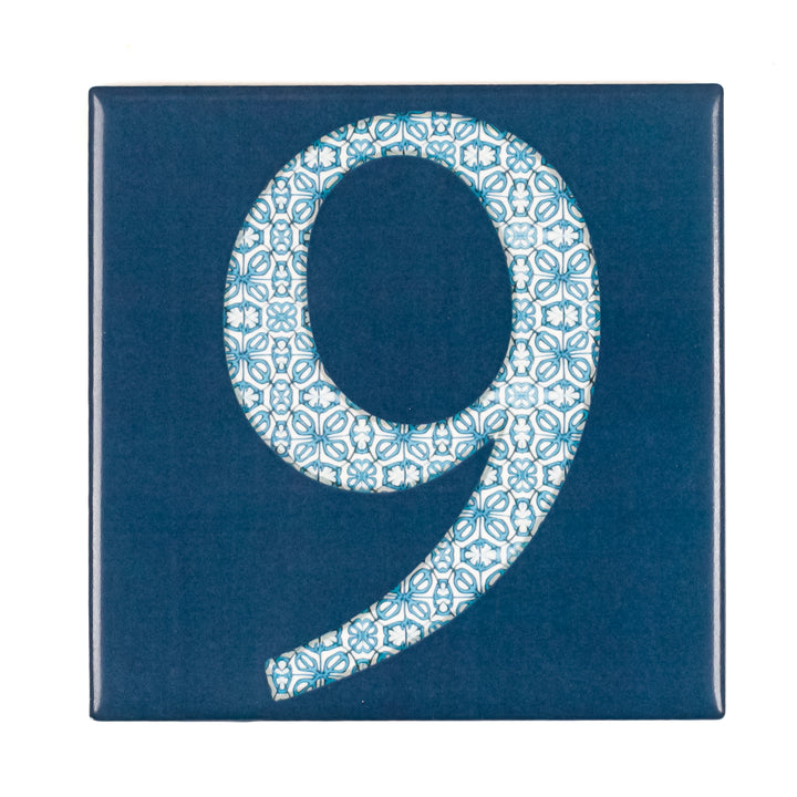 Ceramic Numerals  - Decorative Tile Numbers -  FIRED INK Version