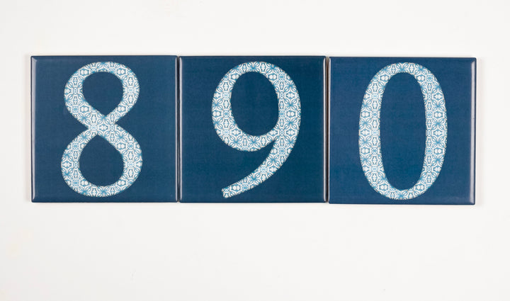 Ceramic Numerals  - Decorative Tile Numbers -  FIRED INK Version