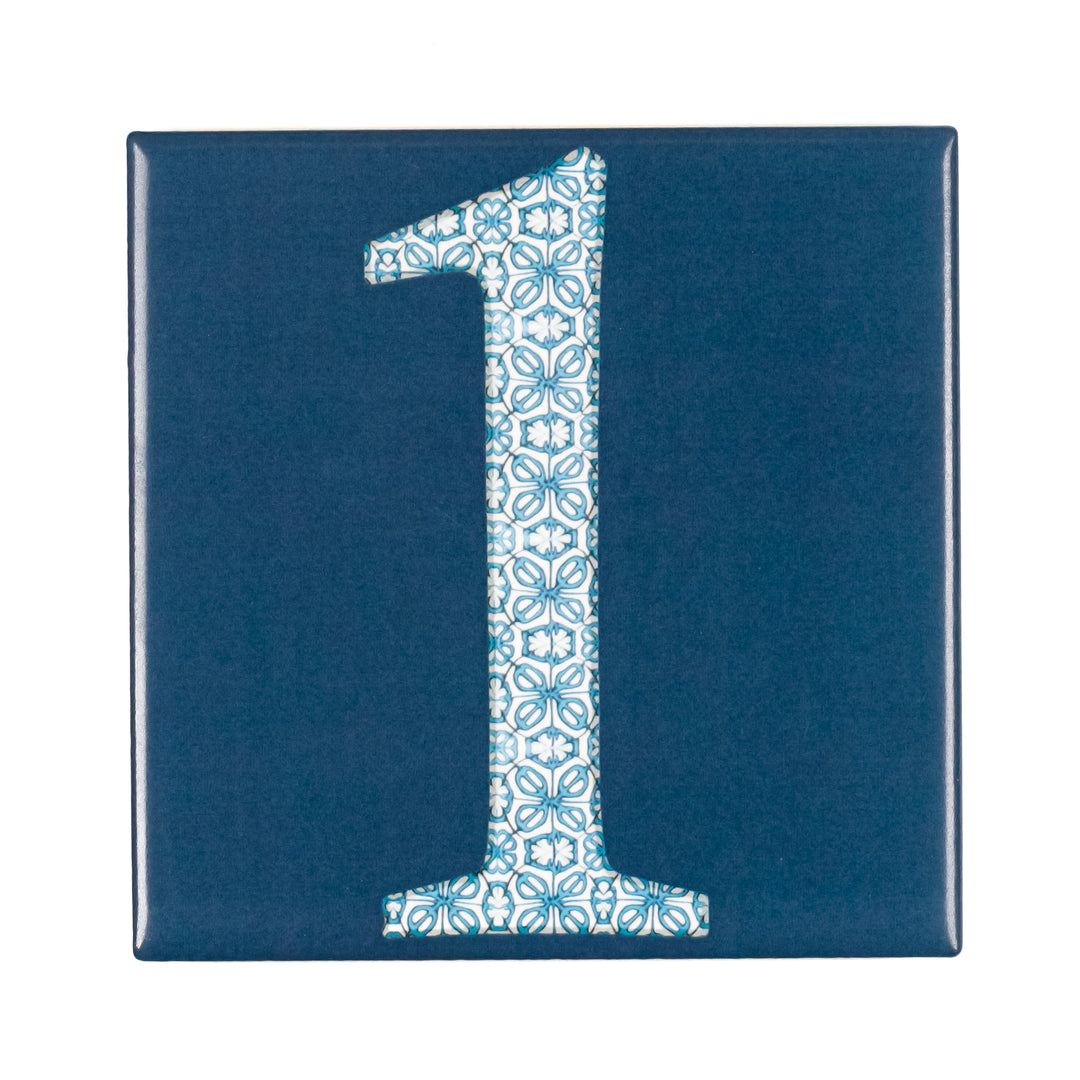 Ceramic Numerals  - Decorative Tile Numbers -  FIRED INK Version