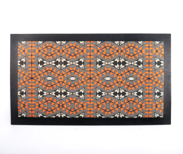 Acoma Orange Black Pet Food Placemat