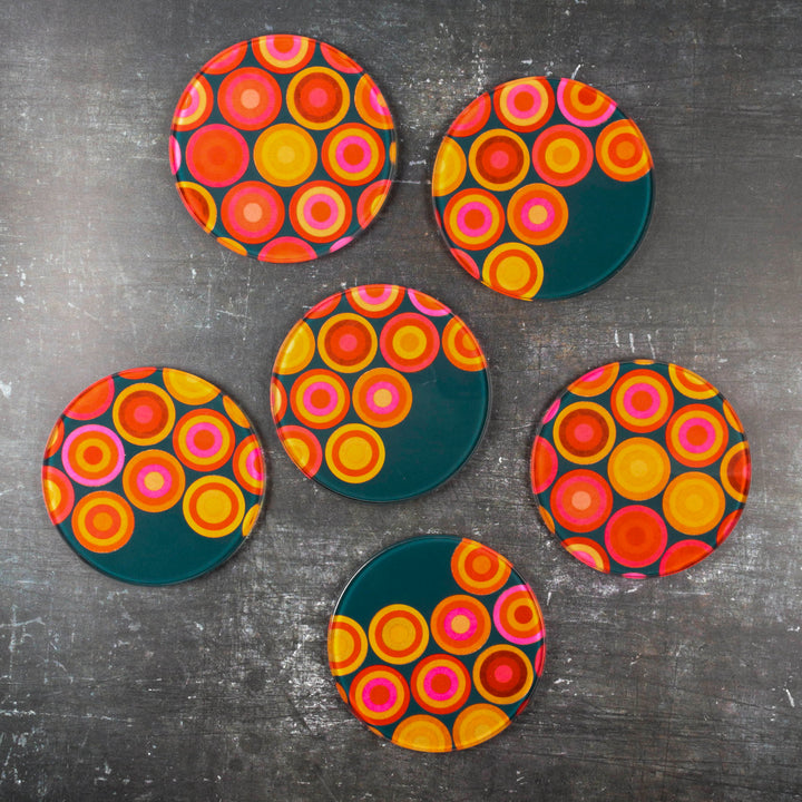 Hot Circles Coaster Set