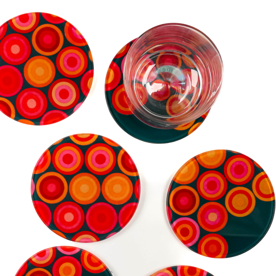 Hot Circles Coaster Set