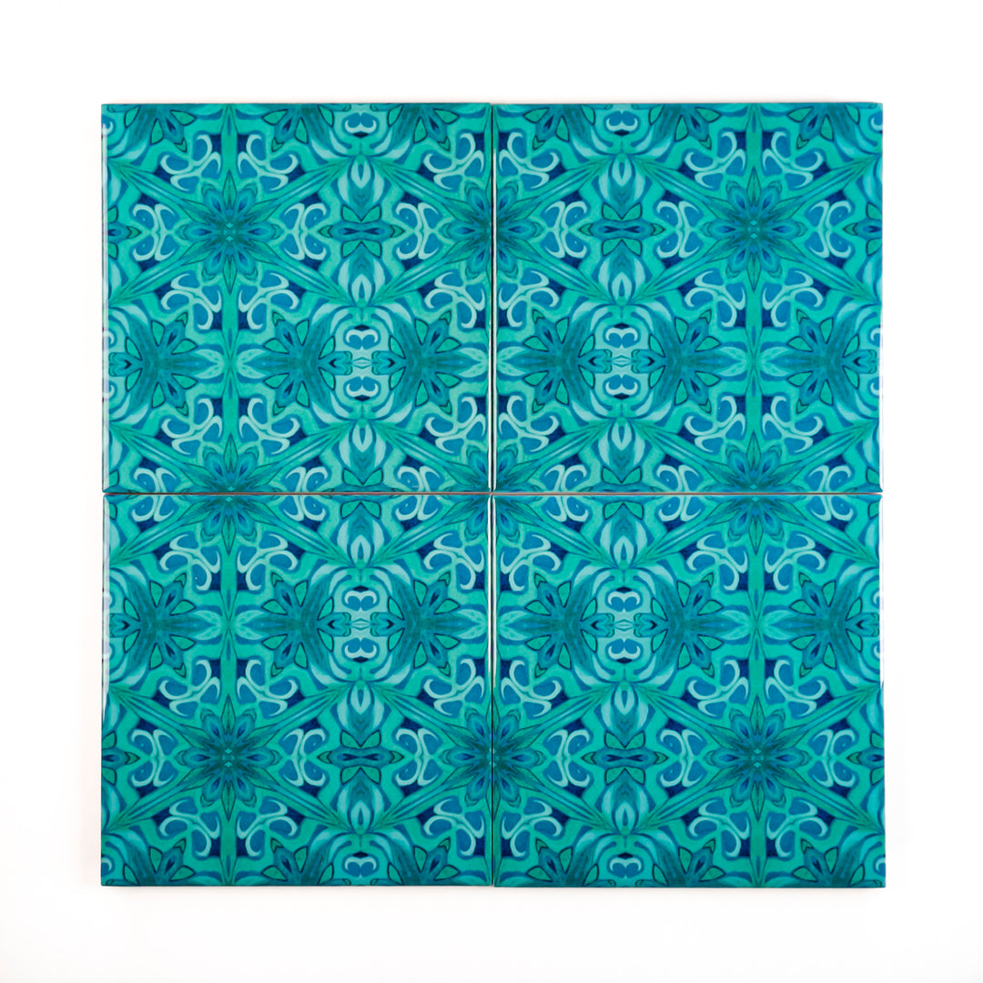 Agapanthus Tiles - offset version